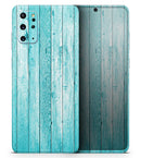 Trendy Blue Abstract Wood Planks - Premium Vinyl Skin Decal for Samsung Galaxy S25 Ultra, S24, S23, S22 & All Galaxy S Models