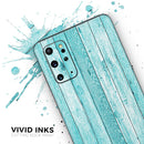 Trendy Blue Abstract Wood Planks - Premium Vinyl Skin Decal for Samsung Galaxy S25 Ultra, S24, S23, S22 & All Galaxy S Models
