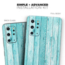Trendy Blue Abstract Wood Planks - Premium Vinyl Skin Decal for Samsung Galaxy S25 Ultra, S24, S23, S22 & All Galaxy S Models
