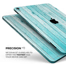 Trendy Blue Abstract Wood Planks - Full Body Skin Decal for the Apple iPad Pro 12.9", 11", 10.5", 9.7", Air or Mini (All Models Available)