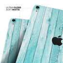 Trendy Blue Abstract Wood Planks - Full Body Skin Decal for the Apple iPad Pro 12.9", 11", 10.5", 9.7", Air or Mini (All Models Available)