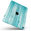 Trendy Blue Abstract Wood Planks - Full Body Skin Decal for the Apple iPad Pro 12.9", 11", 10.5", 9.7", Air or Mini (All Models Available)