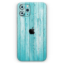 Trendy Blue Abstract Wood Planks - Protective Skin Wrap & Decal – Compatible with iPhone SE to iPhone 17 Pro Max (All Models)