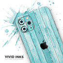 Trendy Blue Abstract Wood Planks - Protective Skin Wrap & Decal – Compatible with iPhone SE to iPhone 17 Pro Max (All Models)