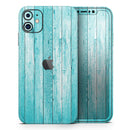 Trendy Blue Abstract Wood Planks - Protective Skin Wrap & Decal – Compatible with iPhone SE to iPhone 17 Pro Max (All Models)