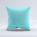 Trendy Blue & White Sharp Chevron Pattern Ink-Fuzed Decorative Throw Pillow