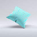 Trendy Blue & White Sharp Chevron Pattern Ink-Fuzed Decorative Throw Pillow