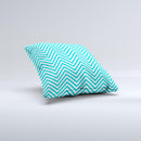 Trendy Blue & White Sharp Chevron Pattern Ink-Fuzed Decorative Throw Pillow