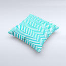 Trendy Blue & White Sharp Chevron Pattern Ink-Fuzed Decorative Throw Pillow