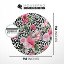 Trendy Floral On Animal Print V1// WaterProof Rubber Foam Backed Anti-Slip Mouse Pad for Home Work Office or Gaming Computer Desk