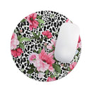 Trendy Floral On Animal Print V1// WaterProof Rubber Foam Backed Anti-Slip Mouse Pad for Home Work Office or Gaming Computer Desk