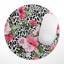 Trendy Floral On Animal Print V1// WaterProof Rubber Foam Backed Anti-Slip Mouse Pad for Home Work Office or Gaming Computer Desk