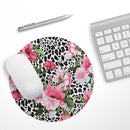 Trendy Floral On Animal Print V1// WaterProof Rubber Foam Backed Anti-Slip Mouse Pad for Home Work Office or Gaming Computer Desk