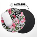 Trendy Floral On Animal Print V1// WaterProof Rubber Foam Backed Anti-Slip Mouse Pad for Home Work Office or Gaming Computer Desk