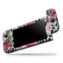Trendy Floral On Animal Print V1 // Skin Decal Wrap Kit for Nintendo Switch Console & Dock, Joy-Cons, Pro Controller, Lite, 3DS XL, 2DS XL, DSi, or Wii - Vinyl Skin Wrap for Nintendo Switch 2, OLED, Lite, Pro Controller, Wii & Classic Handhelds