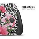 Trendy Floral On Animal Print V1 // Skin Decal Wrap Kit for Nintendo Switch Console & Dock, Joy-Cons, Pro Controller, Lite, 3DS XL, 2DS XL, DSi, or Wii - Vinyl Skin Wrap for Nintendo Switch 2, OLED, Lite, Pro Controller, Wii & Classic Handhelds