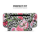 Trendy Floral On Animal Print V1 // Skin Decal Wrap Kit for Nintendo Switch Console & Dock, Joy-Cons, Pro Controller, Lite, 3DS XL, 2DS XL, DSi, or Wii - Vinyl Skin Wrap for Nintendo Switch 2, OLED, Lite, Pro Controller, Wii & Classic Handhelds