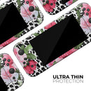 Trendy Floral On Animal Print V1 // Skin Decal Wrap Kit for Nintendo Switch Console & Dock, Joy-Cons, Pro Controller, Lite, 3DS XL, 2DS XL, DSi, or Wii - Vinyl Skin Wrap for Nintendo Switch 2, OLED, Lite, Pro Controller, Wii & Classic Handhelds