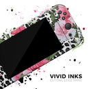 Trendy Floral On Animal Print V1 // Skin Decal Wrap Kit for Nintendo Switch Console & Dock, Joy-Cons, Pro Controller, Lite, 3DS XL, 2DS XL, DSi, or Wii - Vinyl Skin Wrap for Nintendo Switch 2, OLED, Lite, Pro Controller, Wii & Classic Handhelds