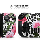 Trendy Floral On Animal Print V1 // Full Body Skin Decal Wrap Kit for the Steam Deck handheld gaming computer