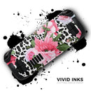 Trendy Floral On Animal Print V1 // Full Body Skin Decal Wrap Kit for the Steam Deck handheld gaming computer