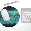 Trendy Green Space Surface// WaterProof Rubber Foam Backed Anti-Slip Mouse Pad for Home Work Office or Gaming Computer Desk