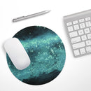 Trendy Green Space Surface// WaterProof Rubber Foam Backed Anti-Slip Mouse Pad for Home Work Office or Gaming Computer Desk