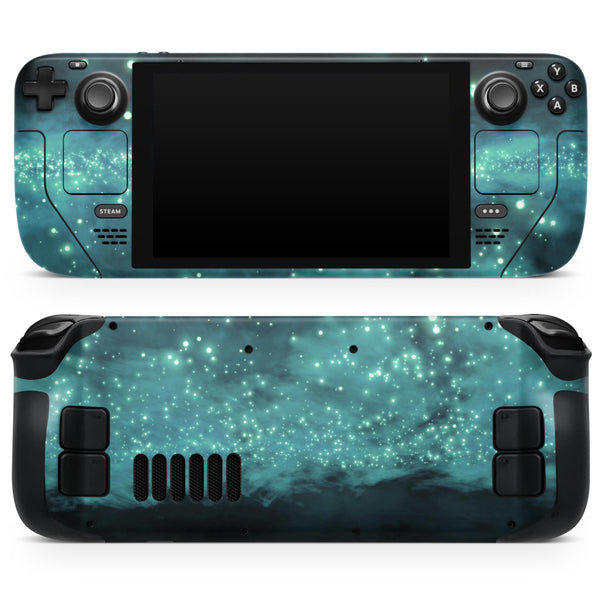 Trendy Green Space Surface // Full Body Skin Decal Wrap Kit for the Steam Deck handheld gaming computer