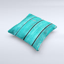 Trendy Green Washed Wood Planks Ink-Fuzed Decorative Throw Pillow