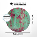 Trendy Green with Pink Rust// WaterProof Rubber Foam Backed Anti-Slip Mouse Pad for Home Work Office or Gaming Computer Desk