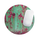 Trendy Green with Pink Rust// WaterProof Rubber Foam Backed Anti-Slip Mouse Pad for Home Work Office or Gaming Computer Desk