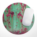 Trendy Green with Pink Rust// WaterProof Rubber Foam Backed Anti-Slip Mouse Pad for Home Work Office or Gaming Computer Desk