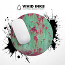 Trendy Green with Pink Rust// WaterProof Rubber Foam Backed Anti-Slip Mouse Pad for Home Work Office or Gaming Computer Desk