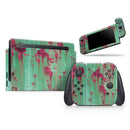 Trendy Green with Pink Rust // Skin Decal Wrap Kit for Nintendo Switch Console & Dock, Joy-Cons, Pro Controller, Lite, 3DS XL, 2DS XL, DSi, or Wii - Vinyl Skin Wrap for Nintendo Switch 2, OLED, Lite, Pro Controller, Wii & Classic Handhelds