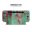 Trendy Green with Pink Rust // Skin Decal Wrap Kit for Nintendo Switch Console & Dock, Joy-Cons, Pro Controller, Lite, 3DS XL, 2DS XL, DSi, or Wii - Vinyl Skin Wrap for Nintendo Switch 2, OLED, Lite, Pro Controller, Wii & Classic Handhelds