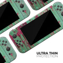 Trendy Green with Pink Rust // Skin Decal Wrap Kit for Nintendo Switch Console & Dock, Joy-Cons, Pro Controller, Lite, 3DS XL, 2DS XL, DSi, or Wii - Vinyl Skin Wrap for Nintendo Switch 2, OLED, Lite, Pro Controller, Wii & Classic Handhelds