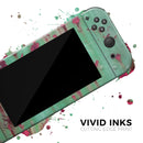 Trendy Green with Pink Rust // Skin Decal Wrap Kit for Nintendo Switch Console & Dock, Joy-Cons, Pro Controller, Lite, 3DS XL, 2DS XL, DSi, or Wii - Vinyl Skin Wrap for Nintendo Switch 2, OLED, Lite, Pro Controller, Wii & Classic Handhelds