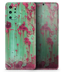 Trendy Green with Pink Rust - Premium Vinyl Skin Decal for Samsung Galaxy S25 Ultra, S24, S23, S22 & All Galaxy S Models