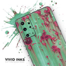 Trendy Green with Pink Rust - Premium Vinyl Skin Decal for Samsung Galaxy S25 Ultra, S24, S23, S22 & All Galaxy S Models