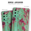 Trendy Green with Pink Rust - Premium Vinyl Skin Decal for Samsung Galaxy S25 Ultra, S24, S23, S22 & All Galaxy S Models