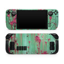Trendy Green with Pink Rust // Full Body Skin Decal Wrap Kit for the Steam Deck handheld gaming computer