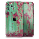 Trendy Green with Pink Rust - Protective Skin Wrap & Decal – Compatible with iPhone SE to iPhone 17 Pro Max (All Models)