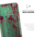 Trendy Green with Pink Rust - Protective Skin Wrap & Decal – Compatible with iPhone SE to iPhone 17 Pro Max (All Models)