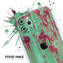 Trendy Green with Pink Rust - Protective Skin Wrap & Decal – Compatible with iPhone SE to iPhone 17 Pro Max (All Models)