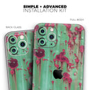 Trendy Green with Pink Rust - Protective Skin Wrap & Decal – Compatible with iPhone SE to iPhone 17 Pro Max (All Models)