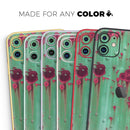 Trendy Green with Pink Rust - Protective Skin Wrap & Decal – Compatible with iPhone SE to iPhone 17 Pro Max (All Models)