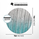 Trendy Teal to White Aged Wood Planks// WaterProof Rubber Foam Backed Anti-Slip Mouse Pad for Home Work Office or Gaming Computer Desk