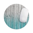 Trendy Teal to White Aged Wood Planks// WaterProof Rubber Foam Backed Anti-Slip Mouse Pad for Home Work Office or Gaming Computer Desk