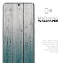 Trendy Teal to White Aged Wood Planks - Premium Vinyl Skin Decal for Samsung Galaxy S25 Ultra, S24, S23, S22 & All Galaxy S Models