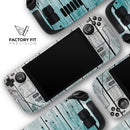 Trendy Teal to White Aged Wood Planks // Full Body Skin Decal Wrap Kit for the Steam Deck handheld gaming computer